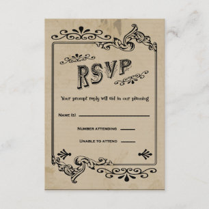 Westerne RSVP-reactiekaart RSVP Kaartje