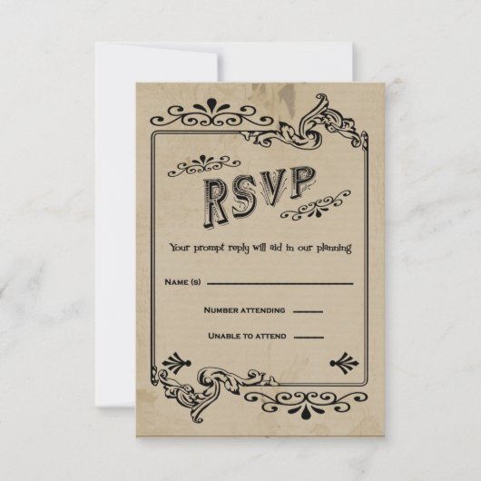 Westerne RSVP-reactiekaart RSVP Kaartje (Voorkant)