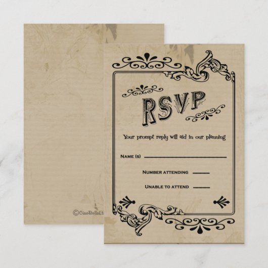 Westerne RSVP-reactiekaart RSVP Kaartje (Voorkant / Achterkant)