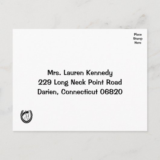 Westerne RSVP Trouwpaard Bruin Hout Land Uitnodiging Briefkaart (Achterkant)