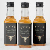 Westerne Rustic Black Wedding Bull Koe Skull Likeurfles Etiket (Flessen)