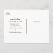 Westerne Rustic Brown Leather Look SAVE IT de datu Aankondigingskaart (Achterkant)