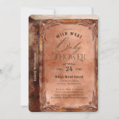 Westerne Rustic Leather Waterverf Book Baby shower Kaart (Voorkant)