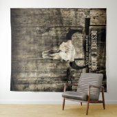 Westerne Rustic Wedding Bull Skull  achtergrond Wandkleed (In Situ (horizontaal))