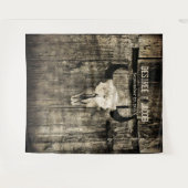 Westerne Rustic Wedding Bull Skull  achtergrond Wandkleed (Voorkant (horizontaal))