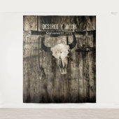 Westerne Rustic Wedding Bull Skull  achtergrond Wandkleed (Voorkant)