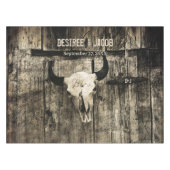 Westerne Rustic Wedding Bull Skull  Tafelkleed (Voorkant (Horizontaal))