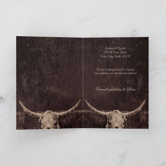 Westerne Rustic Wedding  sparen de Datum Aankondiging (Binnen)