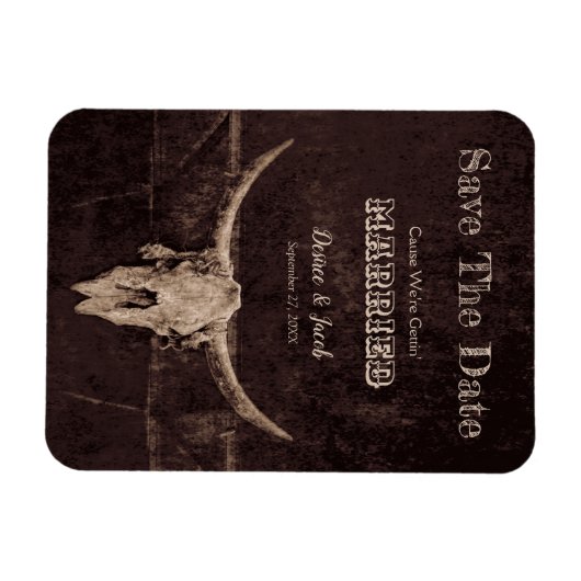Westerne Rustic Wedding  sparen de Datum Magneet (Horizontaal)