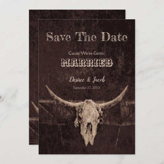 Westerne Rustic Wedding sparen de Datum Save The Date (Voorkant / Achterkant)