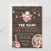 Westerne rustieke 21e, 30e, 40e, Cowgirl verjaarda Kaart (Voorkant)