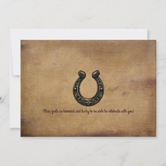 Westerne rustieke Afstuderen foto Save The Date (Achterkant)