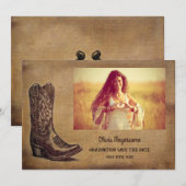 Westerne rustieke Afstuderen foto Save The Date (Voorkant / Achterkant)