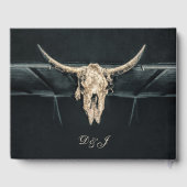 Westerne rustieke beige grijze Country Bull Skull Gastenboek (Achterkant)