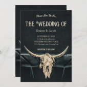 Westerne rustieke beige grijze Country Bull Skull Kaart (Voorkant / Achterkant)