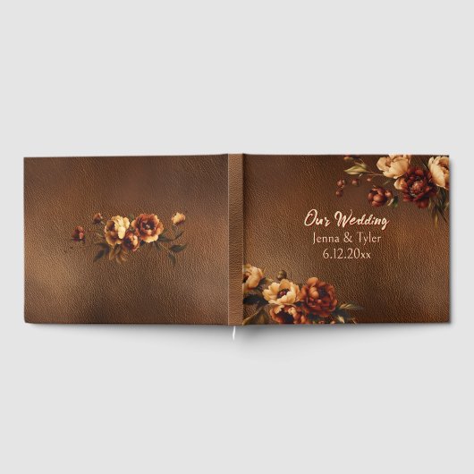 Westerne rustieke bloem gepersonaliseerd gastenboek (Volledig)