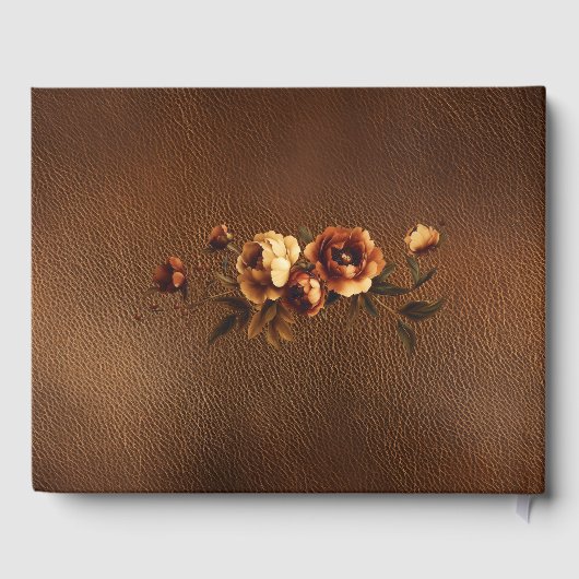 Westerne rustieke bloem gepersonaliseerd gastenboek (Achterkant)