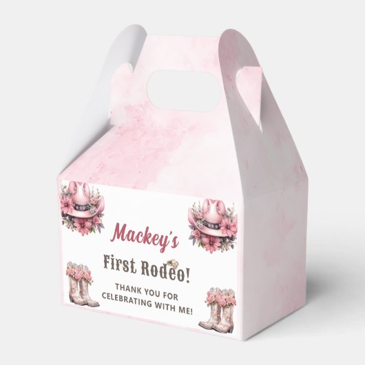 Westerne rustieke bloemrijke cowgirl verjaardagsfe bedankdoosjes (Voorkant Zijde)