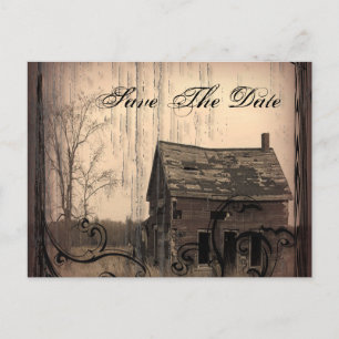 Westerne Rustieke boerderij Country Wedding save t Aankondigingskaart