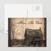 Westerne Rustieke boerderij Country Wedding save t Aankondigingskaart (Voorkant / Achterkant)