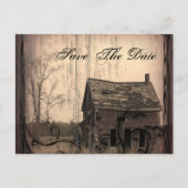 Westerne Rustieke boerderij Country Wedding save t Aankondigingskaart (Voorkant)