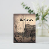 Westerne rustieke boerderij schuur Country Wedding Uitnodiging Briefkaart (Staand voorkant)