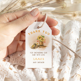 Westerne rustieke Boho Gender Neutraal Baby shower Cadeaulabel