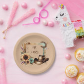 Westerne Rustieke Bruiloft Mr. & Mrs 7 inch Party Papieren Bordje (Feest)