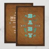 Westerne rustieke bruin lederen look Baby shower Kaart (Voorkant / Achterkant)