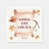 Westerne rustieke bruine bruiloft servet (Voorkant)