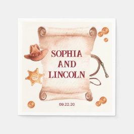 Westerne rustieke bruine bruiloft servet