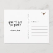 Westerne rustieke bruine land rodeo stier schedel uitnodiging briefkaart (Achterkant)