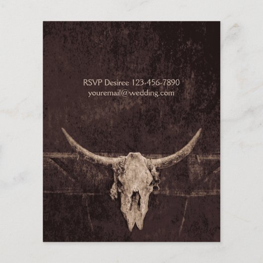 Westerne rustieke bruine land stier schedel budget (Achterkant)