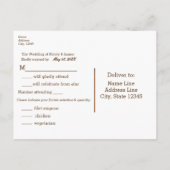 Westerne rustieke bruine lederen look & diamanten  uitnodiging briefkaart (Achterkant)