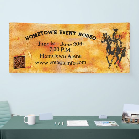 Westerne rustieke cowboy spandoek (Beurs)