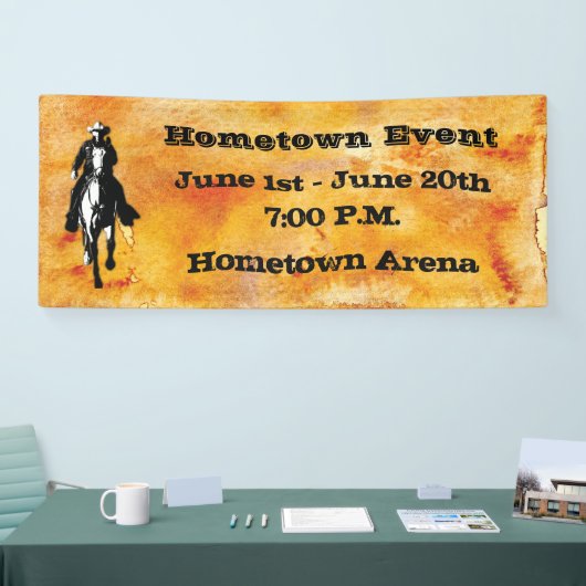 Westerne rustieke cowboy spandoek (Beurs)