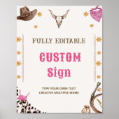 Westerne rustieke cowboy verjaardagsfeesttafelteke poster (Voorkant)