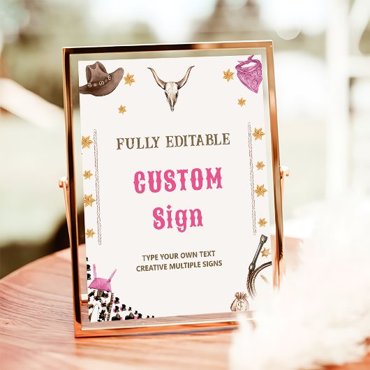 Westerne rustieke cowboy verjaardagsfeesttafelteke poster