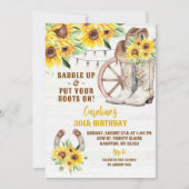 Westerne rustieke cowgirl laarzen zonnebloem verja kaart (Voorkant)