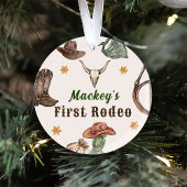 Westerne rustieke eerste rodeo party keramisch ornament