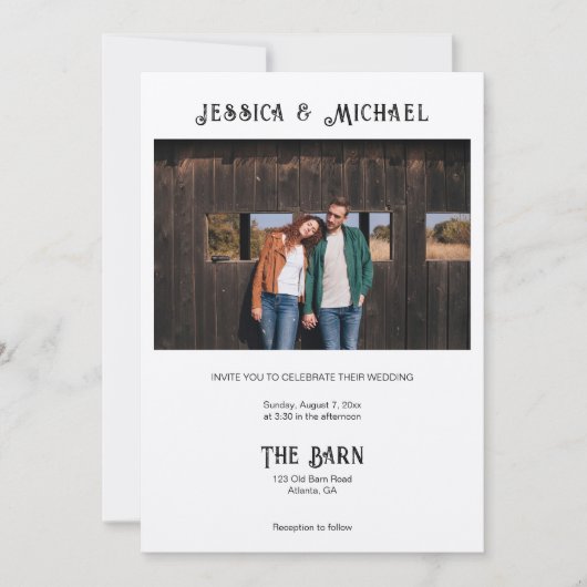 Westerne rustieke foto met QR-code Kraft Paper Kaart (Voorkant)