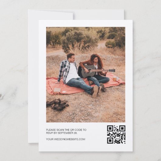 Westerne rustieke foto met QR-code Kraft Paper Kaart (Achterkant)