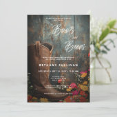 Westerne rustieke laarzen en bieren Vrijgezellenfe Kaart (Staand voorkant)