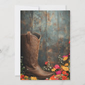 Westerne rustieke laarzen en bieren Vrijgezellenfe Kaart (Achterkant)