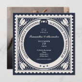 Westerne rustieke land QR Code Vintage bruiloft Kaart (Voorkant / Achterkant)