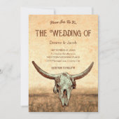 Westerne rustieke land stier schedel kaart (Voorkant)