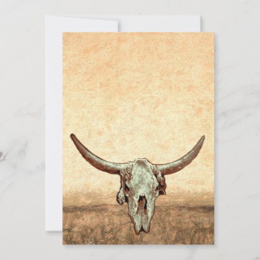 Westerne rustieke land stier schedel kaart (Achterkant)