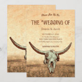 Westerne rustieke land stier schedel kaart (Voorkant / Achterkant)