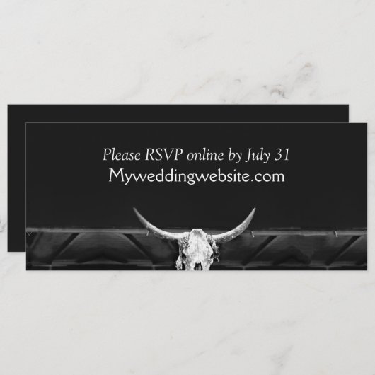 Westerne rustieke land zwart en witte stier schede (Voorkant / Achterkant)