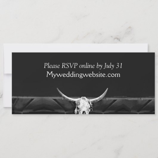 Westerne rustieke land zwart en witte stier schede (Voorkant)